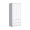 Tuhome Austin 2 Drawers Armoire, Double Door, Hanging Rod, White CLB8960 - alternate 5